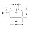 Duravit Happy D.2 - Umývadlo s prepadom, 3 otvory pre batériu prepichnuté, 650x500 mm, biela 2316650030