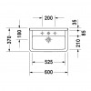 Duravit Starck 3 - Umývadlo Compact 600x370 mm, 1 otvor pre batériu prepichnutý, biela 0301600000