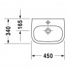 Duravit D-Code - Umývadlo 450x340 mm, s prepadom, biela 07054500002
