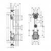 Axor - Základné teleso pre termostatický modul pod omietku pre 3 spotrebiče s rozetami 120x120, 36708180