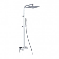 Alpi Una - Sprchová batéria nástenná, pevná sprcha + ručná sprcha – komplet, biela matná UN18SM2251BI