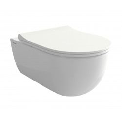 BOCCHI V-Tondo - WC závesné 545x360 mm, Rimless + slim sedátko, Soft Close - SET, biela lesklá