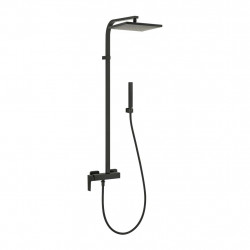 Alpi Una - Sprchová batéria nástenná, pevná sprcha + ručná sprcha – komplet, čierna matná UN18SM2251NE