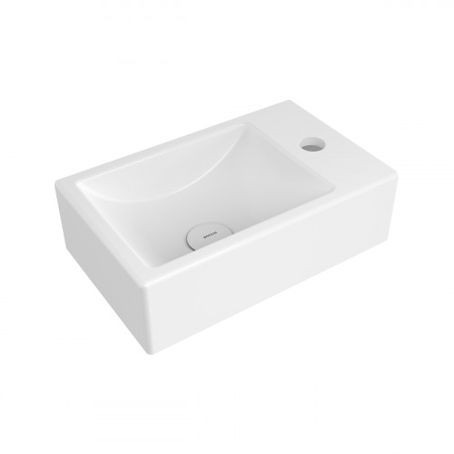 BOCCHI Milano Mini - Umývadielko 370x230 mm, bez prepadu, biela lesklá