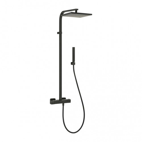 Alpi Una - Sprchová batéria nástenná termostatická, pevná sprcha + ručná sprcha – komplet, čierna matná UN18SM2151NE