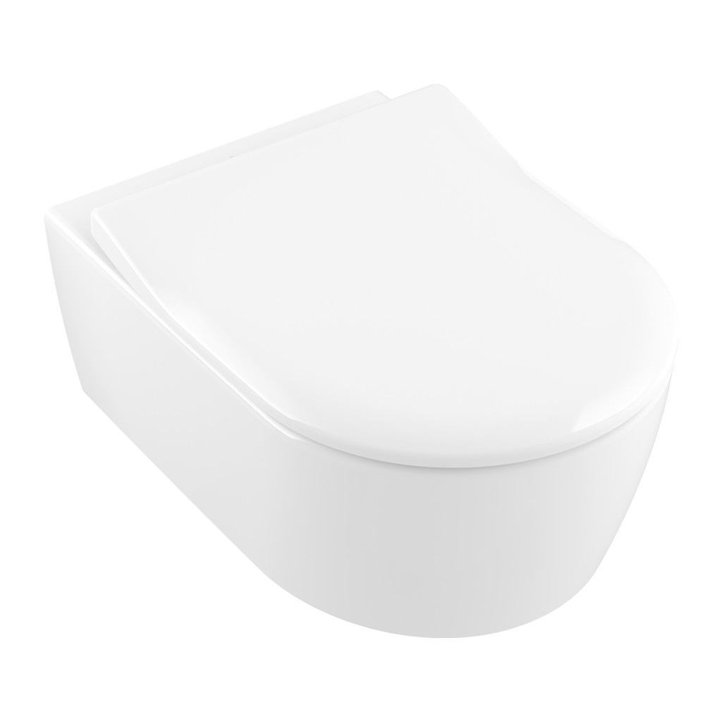 Villeroy & Boch AVENTO SET: WC závesné DirectFlush+ sedátko SlimSeat, SoftClosing, biela alpin, 5656RS01