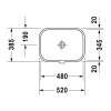 Duravit Happy D.2 - Vstavané umývadlo bez otvoru pre batériu, 480x345 mm, biela 0457480000