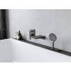 Hansgrohe sBox - Priechodka vyťahovacej sprchy s hadicou, pre montáž na okraj vane, hranatá, kartáčovaný čierny chróm 28010340