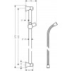 Hansgrohe Unica - Classic sprchová tyč 650 mm so sprchovou hadicou Sensoflex 1600 mm, chróm 27617000