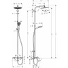 Hansgrohe Crometta S - Showerpipe 240 1jet s vaňovým termostatom, chróm 27320000