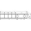 Hansgrohe RainSelect - Podomietkový termostatický modul pre 3 spotrebiče, kartáčovaný čierny chróm 15381340