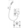 Hansgrohe Vernis Shape - 2-otvorová batéria na okraj vane s prepínacím ventilom a ručnou sprchou Vernis Blend Vario, chróm 71462000