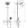 Hansgrohe Pulsify S - Showerpipe 260 2jet s termostatom ShowerTablet Select 400, kartáčovaný bronz 24240140