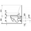 Duravit Happy D.2 - Závesné WC Rimless® 620x365 mm, Hygiene Glaze, biela 2550592000