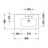 Duravit DuraStyle - Umývadlo do nábytku 800x480 mm, odkladací priestor vľavo, 1 otvor na batériu prepichnutý, biela 2326800000