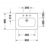 Duravit DuraStyle - Umývadlo do nábytku 650x480 mm, 1 otvor pre batériu prepichnutý, biela 2320650000