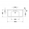 Duravit Starck 3 - Umývadlo, 3 otvory pre armatúru prepichnuté, 1050 x 485 mm, biele 0304100030