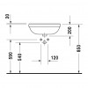 Duravit Starck 3 - Polozápustné umývadlo, 1 otvor pre armatúru prepichnutý, 550x460 mm, biele 0310550000