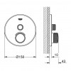 GROHE Grohtherm SmartControl - Termostat pre podomietkovú inštaláciu s jedným ventilom, kartáčovaný Hard Graphite 29118AL0