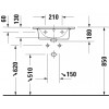 Duravit ME by Starck - Umývadlo do nábytku asymetrické 530x430 mm, s prepadom, 1 otvor na batériu, biela 2336530000