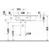 Duravit ME by Starck - Umývadlo do nábytku asymetrické 830x490 mm, s prepadom, 1 otvor na batériu, biela 2345830000