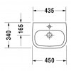 Duravit D-Code - Umývadielko Med, 1 otvor pre armatúru prepichnutý, 45 x 34 cm, biele 07074500002