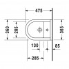 Duravit Starck 3 - Závesný bidet Compact, 1 otvor pre armatúru prepichnutý, 360 x 475 mm, biely 2231150000