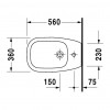 Duravit D-Code - Stojaci bidet, 1 otvor pre armatúru prepichnutý, 36x56 cm, biela 22411000002