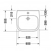 Duravit D-Code - Umývadlo, 1 otvor pre armatúru prepichnutý, 60 x 55 cm, 2312600002