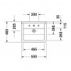 Duravit Starck 3 - Polozápustné umývadlo, 1 otvor pre armatúru prepichnutý, 550x460 mm, biele 0310550000