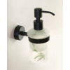 Sanela - Dávkovač tekutého mydla nerez/sklo, povrch čierny matný