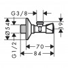 Axor - Rohový ventil E, G 3/8, chróm 51312000