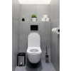 Sanela - Automatický splachovač WC s elektronikou ALS do montážneho rámu SLR 21, čierne tlačítko, 24 V DC