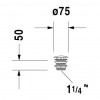 Duravit - Prietokový ventil, neuzatvárateľný, chrom 0050241000