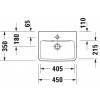 Duravit DuraStyle Basic - Umývadlo do nábytku 450x350 mm, s prepadom, biela 07434500002