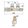 Cordivari - Pripojovací ventil, centrálny prípoj 50 mm, meď, ľavý, biela 5991990311188