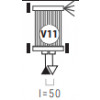 Cordivari Arianna - Radiátor 318x1830 mm, stredové pripojenie 50 mm, biela 3610840000768