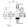 Schell - Kombinovaný rohový ventil s filtrom, chróm 035600699
