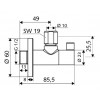 Schell Wing - Dizajnový rohový ventil, chróm 053920699