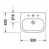 Duravit D-Code - Umývadlo 550 x 430 mm, s prepadom, biela 23105500002