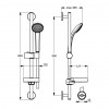 Ideal Standard Idealrain - Sprchová súprava S1 s 1-funkčnou ručnou sprchou, 600 mm tyč, chróm B9501AA