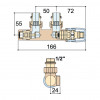 Cordivari - Pripojovací ventil, centrálny prípoj 50 mm, meď, pravý, biela 5991990311186