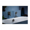 Hansgrohe sBox - Priechodka vyťahovacej sprchy s hadicou, pre montáž na okraj vane, hranatá, matná čierna 28010670