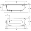 Ideal Standard i.life - Obdĺžniková vaňa 1700x750 mm, s prepadom, biela T476001