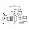 Schell - Rohový regulačný ventil COMFORT, 1/2“ x 3/8“ s filtrom 054280699