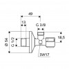 Schell - Rohový ventil Comfort 1/2“ x 3/8“ bez matice, chróm 052120699