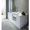 Duravit Shower + Bath - Vaňa so sprchovým kútom do ľavého rohu 1700x750 mm, s panelom a nohami, biela/zrkadlové sklo 700403000100000