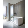 Duravit Shower + Bath - Vaňa so sprchovým kútom do ľavého rohu 1700x750 mm, s panelom a nohami, biela/zrkadlové sklo 700403000100000