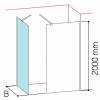 Glass 1989 Step in - Pevná voľne stojaca stena alebo kompatibilná s bočnou stenou pre šírku vaničky 100 cm, prevedenie obojstranné, profily chróm, číre sklo, GGK0002T500