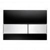 TECEsquare- Ovládacie tlačidlo, sklenené, čierne sklo - brúsená nerezová oceľ 9240806